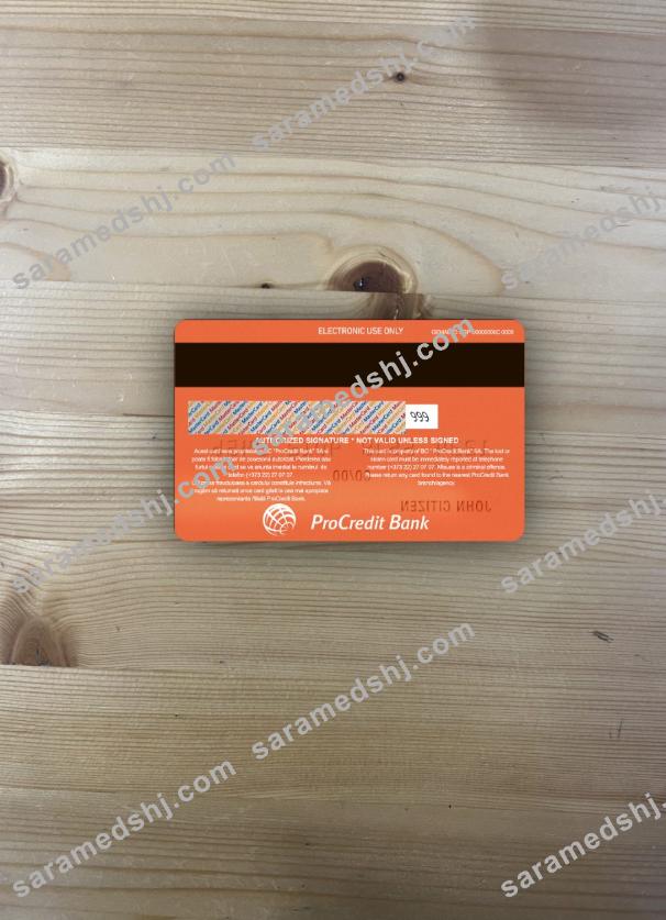 Moldova ProCredit Bank MasterCard 1 photolook back